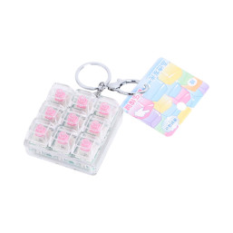 High-Transparency Glow Stress-Relief Nine-Grid Key Clip - Pink
